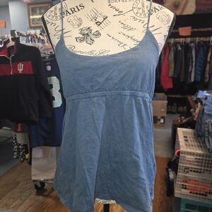 Y2K Aeropostale Blue Women's Spaghetti Strap Top 100% Cotton